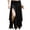 Black., variant on Women's Plus Size Maxi Skirts,Women's Split Hem Skirt,High Waist Irregular Hem Slit Solid Color Large Flowy Skirts