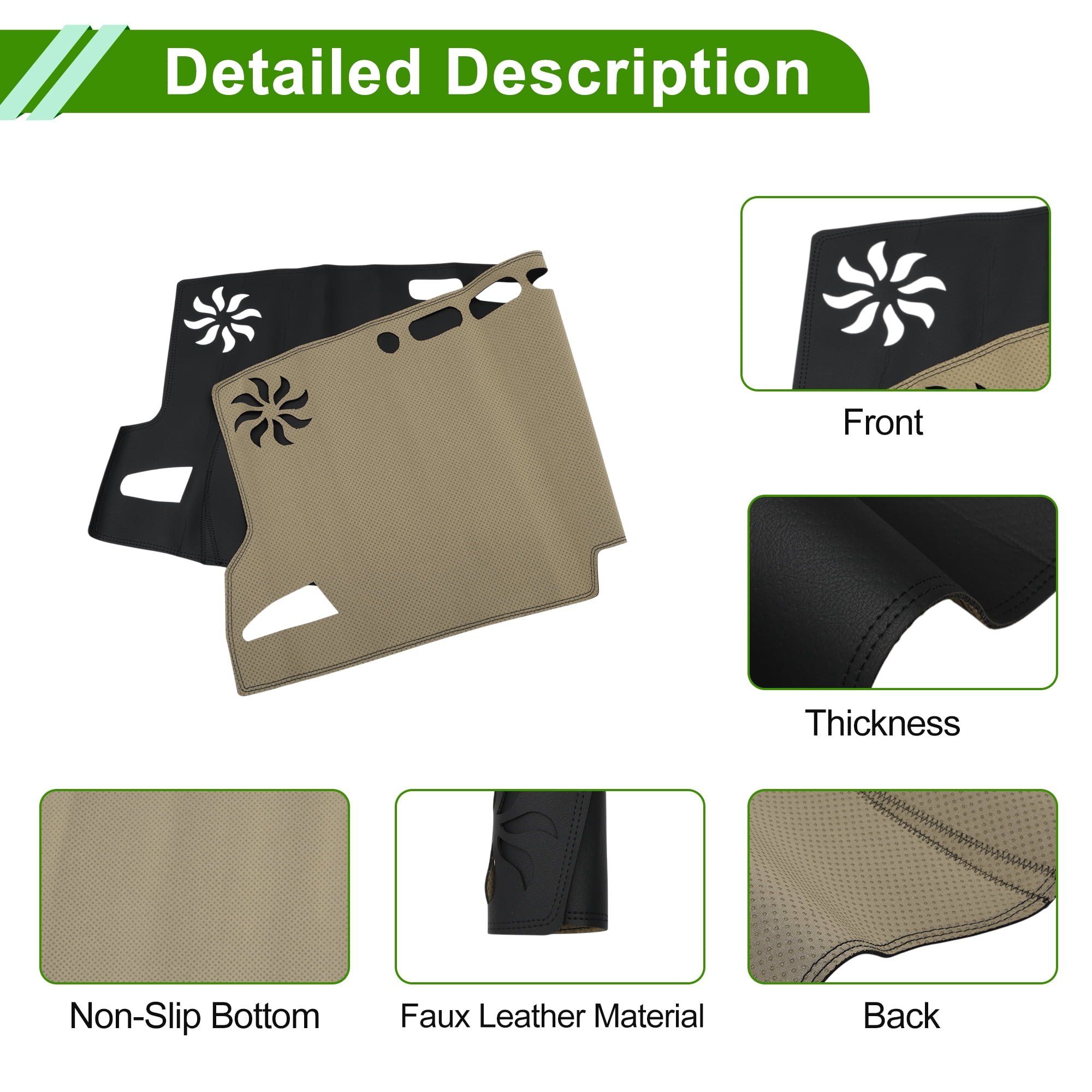 Unique Bargains Dashboard Cover for Toyota Corolla 2019-2025 Dash Cover Mat Carpet Center Console Dash Cover Mat Car Interior Faux Leather Black 1 Pcs