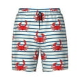 thumbnail image 4 of Lsque Mens Swim Trunks Cute Red Crabs With Nautical Pattern - Bathing Suit Compression Liner - Beach Swim Shorts Swimwear - (S-3XL) - Stretch Quick Dry -X-Large, 4 of 9