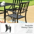 thumbnail image 5 of Sophia & William Metal Outdoor Patio Dining Chair Stackable Chairs Set of 2 in Black, 5 of 6