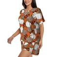 thumbnail image 3 of Womens Pajama Sets With Pocket, Various Pumpkins Lounge Sets Short Sleeve Sleepwear PJ Sets for Women, 3 of 6