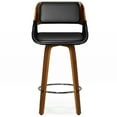 thumbnail image 4 of Simpli Home Carly Contemporary 16 inch Swivel Bar Stool (Set of 2) in Black PU faux leather, 4 of 10