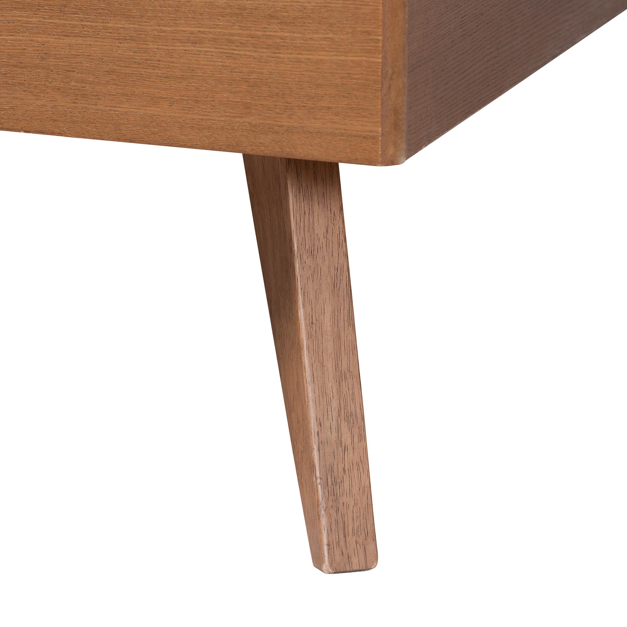 Baxton Studio Kirabo Modern Platform Bed, Queen, Ash Walnut