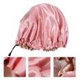 thumbnail image 3 of EeaseCA Adjustable Shower Caps Satin Double Layers Bathing Shower Night Sleep Caps, 3 of 8