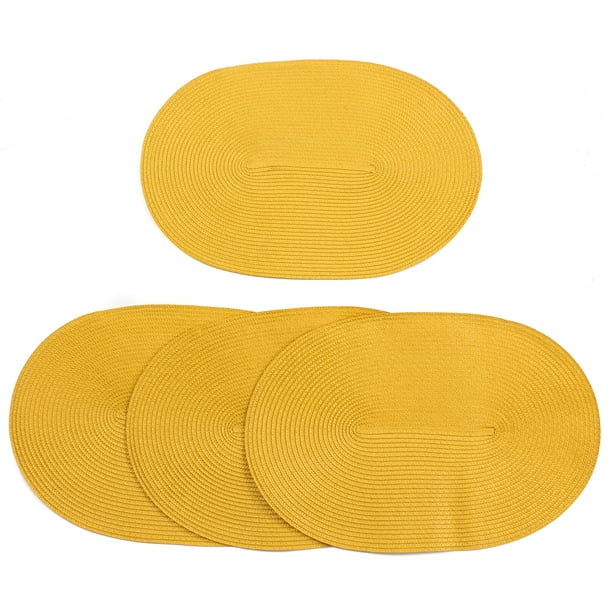 London Woven Spiral Table Placemats 16.9 X 13 Inches Oval Set of 4 Non