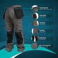 thumbnail image 4 of SSS Gray Pants for Men Construction Decorators Painters Pants Relaxed Fit Double Knee Work Utility Trousers Durable, 4 of 5