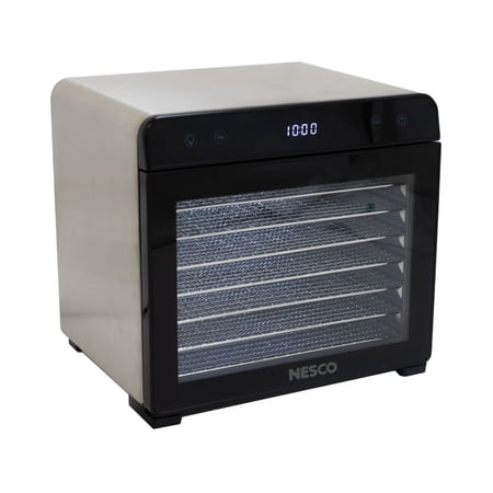 NESCO 8-Tray Stainless Steel Food Dehydrator, 650W Professional Food Dehumidifier with Glass Window for Beef Jerky, Herbs, and Dog Treats