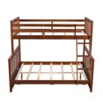 thumbnail image 7 of Twin Over Full Bunk Bed with Ladder, Two Storage Drawers and Safety Guardrails, Solid Wood Bunk Beds Wooden Bed Frame for Kids, Teens, Adults, Can be Separate into 2 Single Beds, Walnut, 7 of 7
