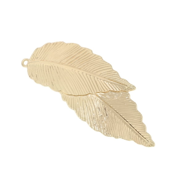 Unique Bargains 1 Pc Fashion Double Leaf Hair Clips for Home Gold Tone