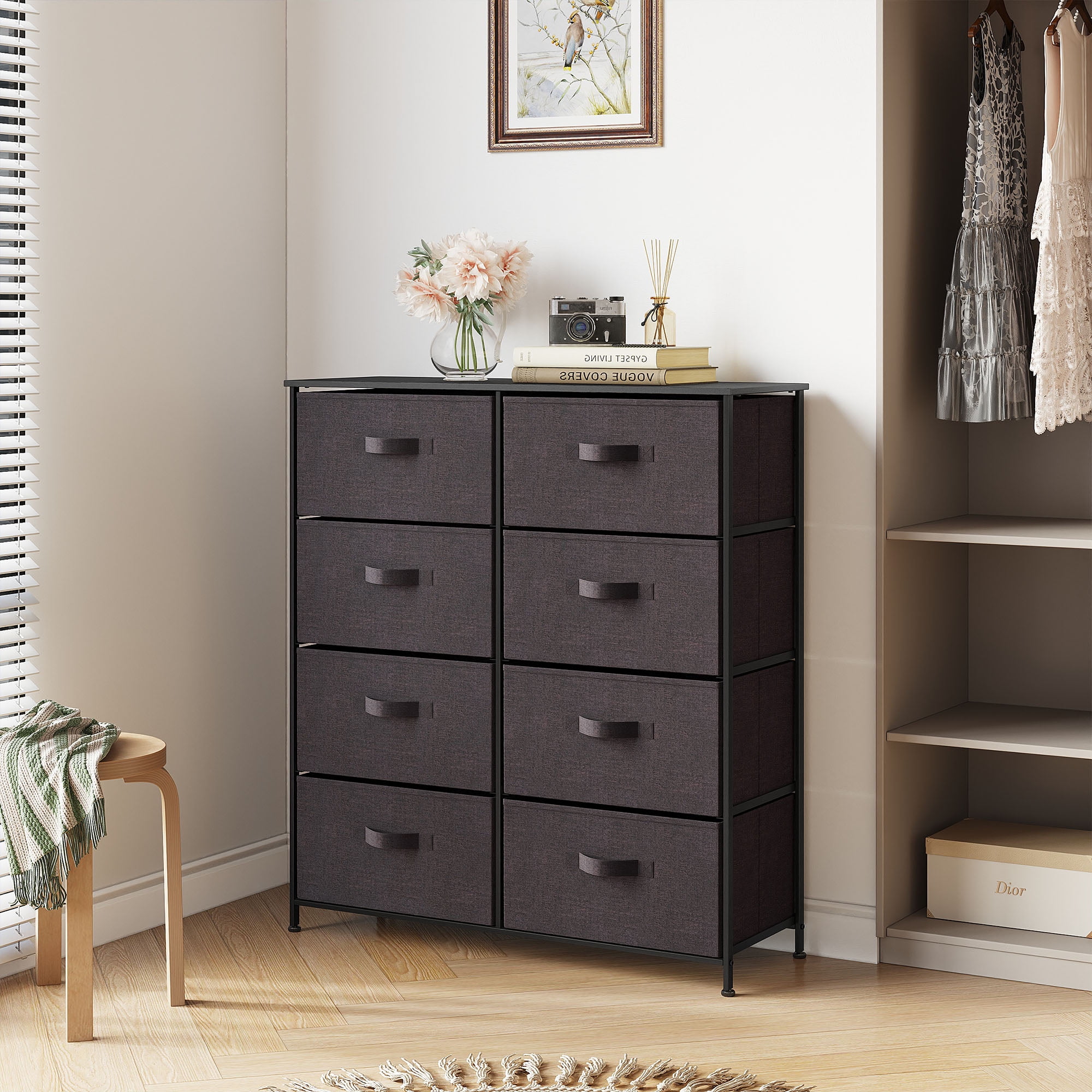 Dwvo 8 Drawers Tall Dresser For Bedroom, Tall Dresser With Shelves