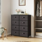 DWVO 8 Drawers Tall Dresser for Bedroom, Storage Chest Organizer Fabric Bins - Espresso Brown