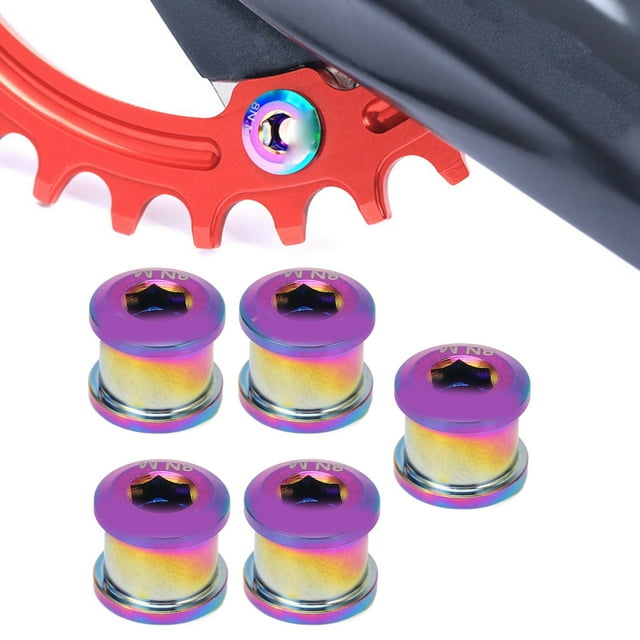 Titanium Alloy Bike Single Chainring 6.5mm Nuts, Easy to Install, for Cycling Chainring Wheel Bolts