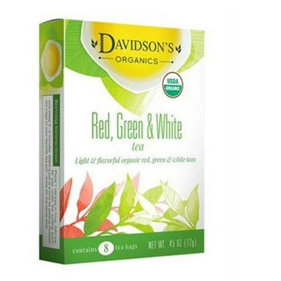 Davidsons Organics 1628 Single Serve Red, Green & White Tea - 100 Count