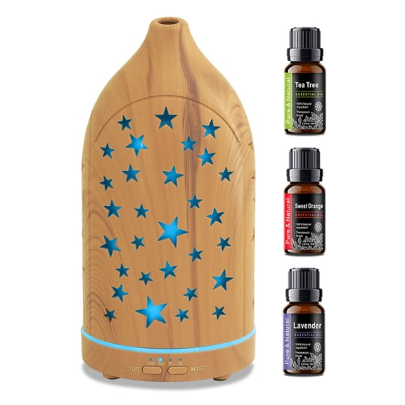 200ml Essential Oil Diffuser for Home 7 LED Color Changing, Ultra Quiet, BPA-Free Aromatherapy Diffuser for Office, Yoga & Sleep