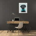 thumbnail image 3 of Fab Funky 26x32 White Modern Wood Framed Museum Art Print Titled - Black Labrador with Glasses and Bow Tie, 3 of 4