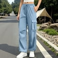 thumbnail image 5 of Aeguzox Womens Pants Elastic Waisted Outdoor Joggers Casual Loose Solid Color Cargo Pants with Multi-Pockets,Sizes S-2XL, 5 of 7