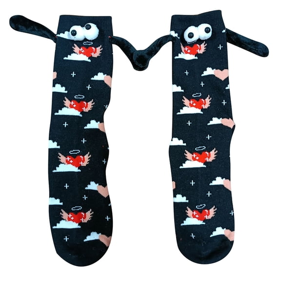 Valentine's Day Heart Shape Pattern Cotton Socks interesting Novelty Holding Socks for Couples Middle Calf Socks