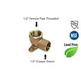 thumbnail image 4 of EZ-FLUID(10-pack) 1/2" Nom. Copper Sweat X 1/2" Fip Threaded Drop Ear Elbow Fitting C by F, LF Brass Shower Drop Ear 90 Degree Elbow with Sweat Socket and Female Threaded Plumbing Fittings, 4 of 4