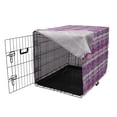 thumbnail image 3 of Colorful Dog Crate Cover, Abstract Geometric Motifs with Hatched Style in Purple Pink Tones, Easy to Use Pet Kennel Cover for Dogs, 35" x 23" x 27", Pale Mauve and Pale Fuchsia, by Ambesonne, 3 of 6