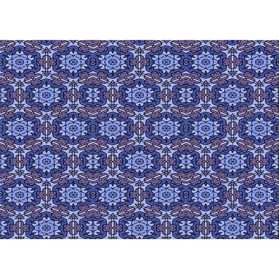 Ahgly Company Indoor Rectangle Patterned Sky Blue Dress Blue Area Rugs, 4' x 6'