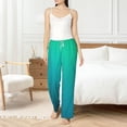 thumbnail image 4 of Salouo Green Turquoise Teal Print Women's Pajama Pants Casual Loose Sweatpants PJs Flowy Pants Drawstring Palazzo for Women Wide Leg Pants Lounge Pajama -XX-Large, 4 of 8