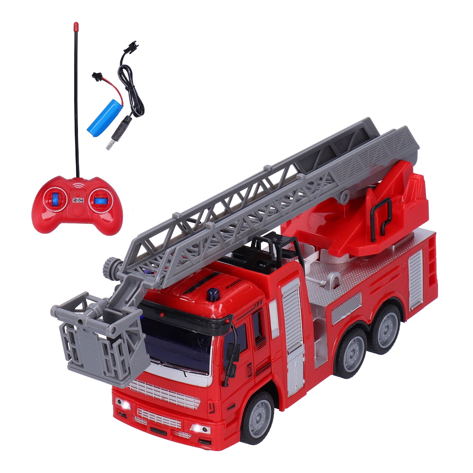 Fire Engine Truck Toy, Car Model With Lights And Sound Effects For