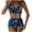 Blue, variant on Womens Bikini Swimsuits Two Piece High Waisted Bottom Tummy Control Bathing Suits Vintage Print Swimwear,Blue,L