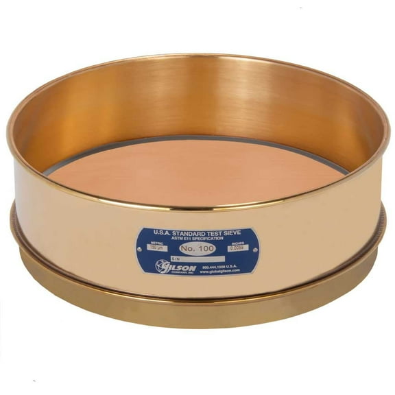 12in Sieve, All Brass, Full-Height, No.100