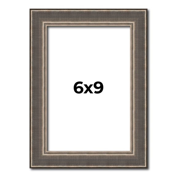 6x9 Frame Silver Real Wood Picture Frame Width 1.25 Inches | Interior Frame Depth 0.5 Inches |