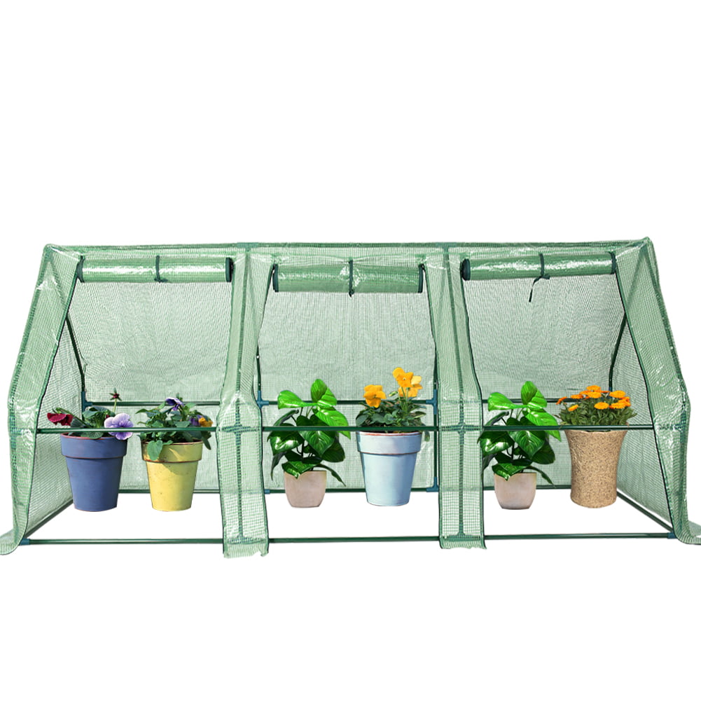 Green 71x36.3x36.3 AMERLIFE Portable Mini Greenhouse Waterproof UV Protected PVC Cover Suitable for Garden Patio Backyard Indoor Outdoor Use Extra Hooks 