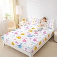 thumbnail image 3 of Erosebridal Colorful Cute Dinosaur Queen Sheet Sets For Girl Kids,Multicolor Clouds Print Bed Set 4-Piece, 3 of 6