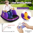 thumbnail image 7 of Infans 12V Vehicle 360° Spin Race Toy Kids Ride On Bumper Car w/ Remote Control Purple, 7 of 7