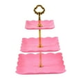 thumbnail image 3 of DOLITY Cupcake Stand 3 Tiers Serving Tray Decor Candy Display Plate Dessert Stand Cookie Tray Rack for Birthday Thanksgiving Pink, 3 of 9