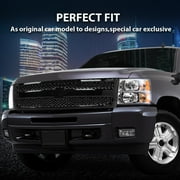 CROSSDESIGN Grille Grill Fit for Chevrolet Silverado 1500 2007-2013