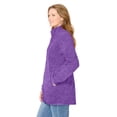 thumbnail image 3 of Woman Within Plus Size Zip-Front Microfleece Jacket Long Oversized Fleece, 3 of 6