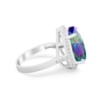 thumbnail image 3 of Pear Teardrop Cocktail Ring Rainbow CZ 925 Sterling Silver Size 7, 3 of 8