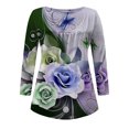 thumbnail image 4 of Ichuanyi liquidación de túnicas de talla grande para mujeres camisas de impresión de impresión Flowy verano botones plisados túnicas ICHUANYI WER202308216986, 4 of 6