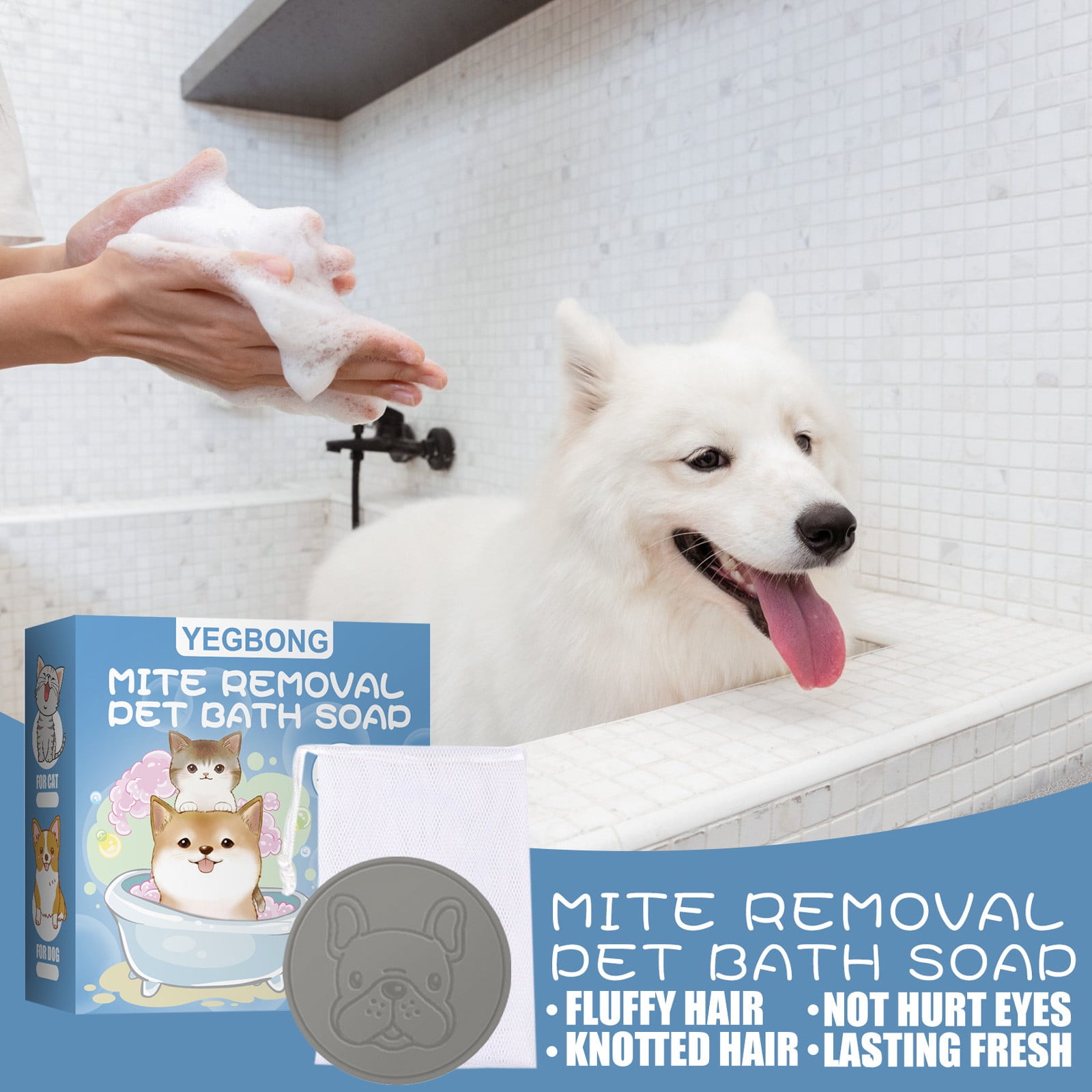 NARABB Pet Removal Bath Soap Dog Sterilizations Body Deodorization Cleaning Bath Products