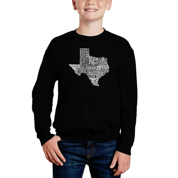 The Great State Of Texas - Boy's Word Art Crewneck Sweatshirt