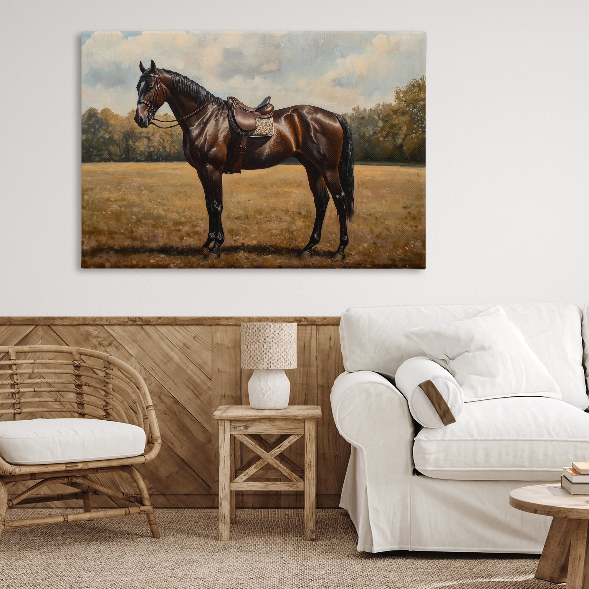 Stupell Industries Dark Brown Pony Portrait Canvas Wall Art, design by Petal Prints Design