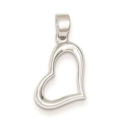 925 Sterling Silver Polished Heart Open Charm Pendant 22mmx12mm