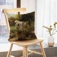 thumbnail image 5 of LALILO Throw Pillow Covers Cow Oil Canvas Farmer Cow Field Oil Cushion Cover 18" x 18", 4023 Pack, 5 of 6