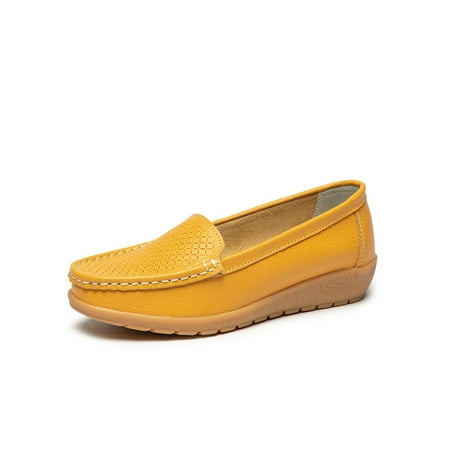 

Rockomi Women Comfort Flats Work Nonslip Flat Loafers Lady Driving Lightweight Round Toe Boat Shoes