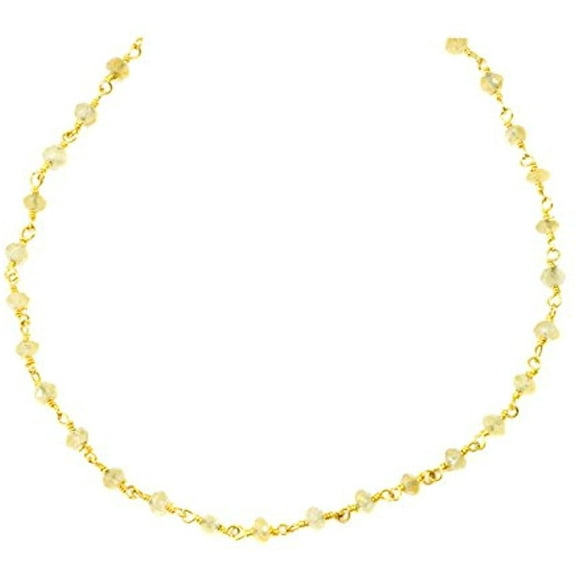 14k Gold Filled Citrine Necklace Faceted Earthy Yellow Multiple Beaded Goldtone Chain, 18" Designed for Adult Women