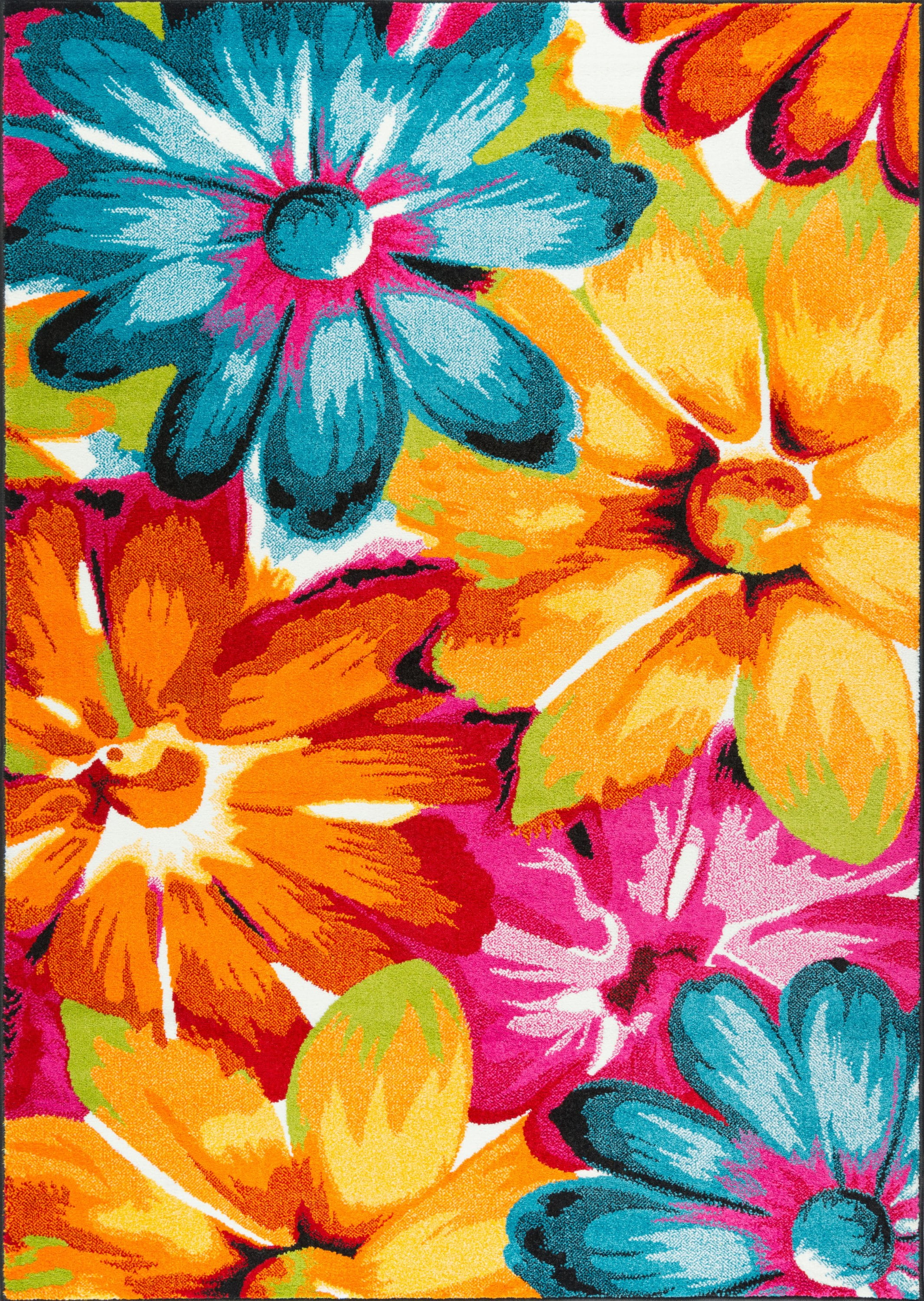 Symphony Contemporary 4' x 5' Multi-Color Polypropylene Indoor Area Rug