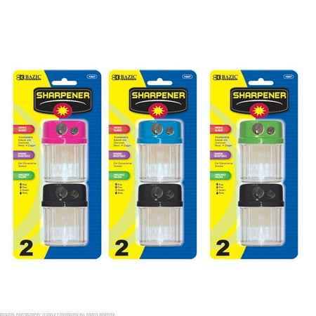 DDI 311240 BAZIC Dual Blades Sharpener w/ Round Receptacle (2/Pack) Case of 24