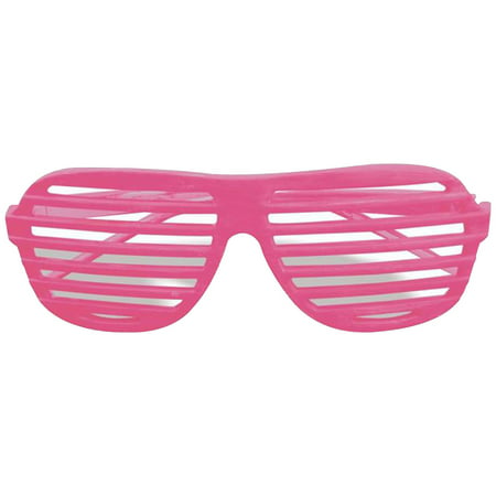 Morris Costumes Classic Hippy 80's Trend Neon Pink Plastic Slot Glasses, Style FM62945