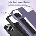 thumbnail image 3 of for iPhone 15 Pro Max Case with Card Holder Heavy Duty Dual Layer Shockproof iPhone 15 Pro Max Wallet Case Hidden Card Slot Slim Phone Case for iPhone 15 Pro Max for Women&Men(Gray Purple), 3 of 14