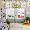 thumbnail image 5 of Watercolor Truck Flowers Curtain Valances for Windows, Kitchen Valance Window Treatments Panel 2 Pack, Spring Butterflies Botanical Plaid Rod Pocket Short Curtains for Bathroom Bedroom 42 x 12 Inch, 5 of 8