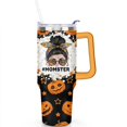 thumbnail image 2 of Pumpkin Cool Girl 40 Oz Tumbler with Handle Lid and Straw, Stainless Steel Double Walled Vacuum Insulated Cup, Cute Anniversary Wedding Birthday Gifts Tumbler for Women Men Friends Outdoor Indoor, 2 of 7